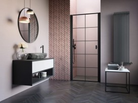 Душевые двери Radaway Nes 8 Black DWJ I Factory 70 левосторонние черный/стекло Factory 10076070-54-55L