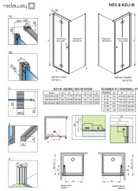 Душові двері Radaway Nes 8 Black KDJ B 80 правосторонні чорний/прозоре скло 10075080-54-01R