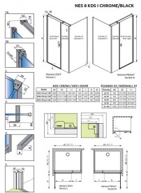 Душевые двери Radaway Nes 8 Black KDS I 78 левосторонние черный/прозрачное стекло 10073140-54-01L
