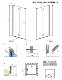 Душові двері Radaway Nes 8 DWB 70 правосторонні хром/прозоре скло 10079070-01-01R