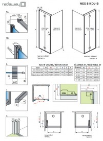 Душевые двери Radaway Nes 8 KDJ B 100 левосторонние хром/прозрачное стекло 10075100-01-01L
