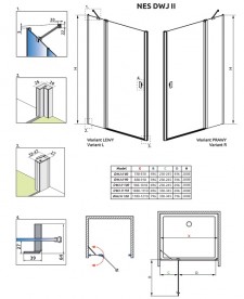 Душові двері Radaway Nes Black DWJ II 120 лівобічні чорний/прозоре скло 10036120-54-01L