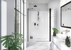 Душові двері Radaway Nes Black DWS 130 правосторонні чорний/прозоре скло 10028130-54-01R