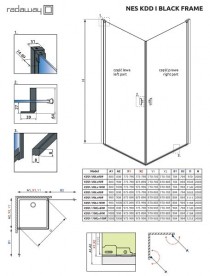 Душові двері Radaway Nes Black KDD I Frame 100 лівобічні чорний/скло Frame 10021100-54-56L
