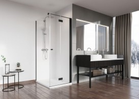 Душові двері Radaway Nes Black KDJ B 90 правосторонні чорний/прозоре скло 10025090-54-01R