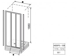 Душевые двери Ravak ASDP3-120 раздвижные трехэлементные профиль сатин/стекло grape 00VG0U02ZG