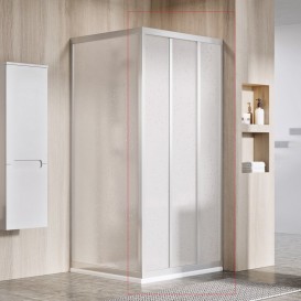 Душові двері Ravak ASDP3-130 розсувні трьохелементні профіль сатин/полістирол pearl 00VJ0U0211