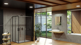 Душові двері Ravak Blix Slim BLSRV2K 80х195 см профіль чорний/прозоре скло X1XM40300Z1