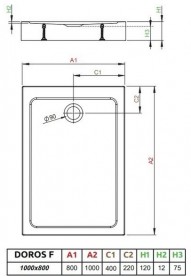 Душевой поддон Radaway Doros F Compact Stone Anthracite 100х80 под камень акрил антрацит SDRFP1080-05-64S