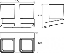 Дві склянки для зубних щіток з утримувачем Ravak 10 ° TD 220 хромована латунь матове скло X07P322