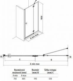 Двері душова Jika Cubito Pure 80х195 см левосторонняя профіль хром прозоре скло H2544200026681