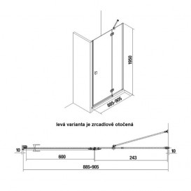 Двері душова Jika Cubito Pure 90х195 см левосторонняя профіль хром прозоре скло H2544220026681