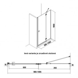 Двері душова Jika Cubito Pure 100х195 см правобічна профіль хром прозоре скло H2544250026681