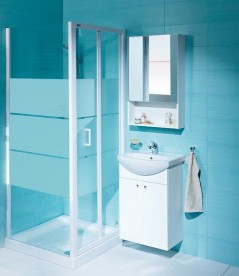 Дверь душевая Jika Lyra Plus 80 см белый профиль полосатое стекло H2553810006651