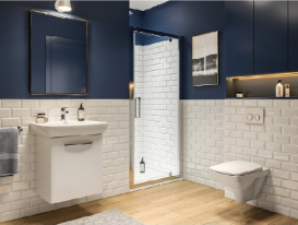 Двері душова Kolo Geo типу pivot 80 см прозоре скло профіль срібний 560.115.00.3