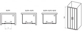 Двері душова квадратна Ravak Blix BLDP4-190 профіль білий скло grape 0YVL0100ZG