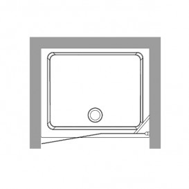 Дверь душевая левосторонняя Kerasan Retro SX профиль золото стекло матовое с декором 9140P1