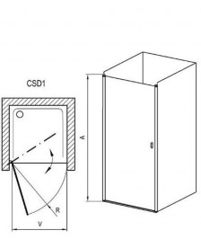 Двері душова одноелементна Ravak Chrome CSD1-90 профіль білий прозоре скло 0QV70100Z1