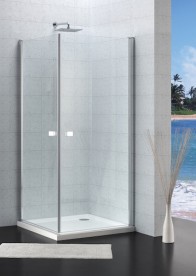 Дверь душевая одностворчатая Roca Capital 90х195 профиль алюминий хром прозрачное стекло AM4709012M