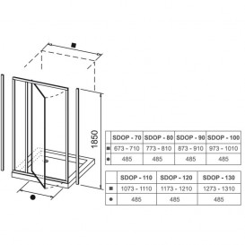 Дверь душевая поворотная Ravak Supernova SDOP-80 белый профиль стекло transparent 03V40100Z1