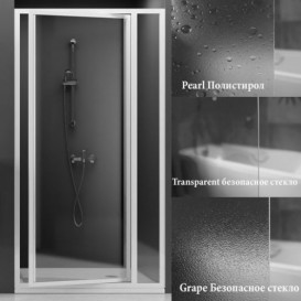 Дверь душевая поворотная Ravak Supernova SDOP-90 белый профиль стекло grape 03V70100ZG