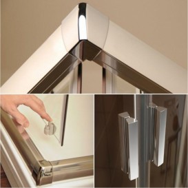 Двері душова прямокутна бічна Ravak Blix BLRV2K-100 профіль сатин прозоре скло 1XVA0U00Z1