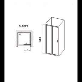 Дверь душевая прямоугольная Ravak Blix Slim BLSDP2-100 профиль полированный алюминий стекло transparent X0PMA0C00Z1