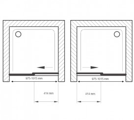 Дверь душевая прямоугольная Ravak Matrix MSD2-100 L профиль белый стекло transparent 0WLA0100Z1
