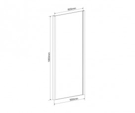 Двері душова орні Eger 90х195 профіль алюміній хром прозоре скло 599-150-90 (h)