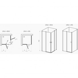 Двері душова орні Ravak Chrome CRV2-80 профіль сатин скло transparent 1QV40U00Z1