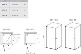 Двері душова орні Ravak Chrome CRV1-90 профіль білий скло transparent 1QV70101Z1