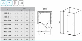 Двері душова орні Ravak SmartLine SMSD2-110 B-R профіль хром скло transparent 0SPDBA00Z1