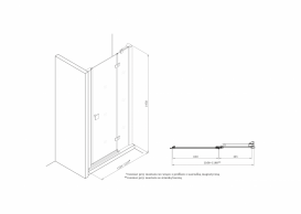 Дверь душевая распашная Roca Metropolis 120х195 профиль алюминий хром прозрачное стекло AMP3412012M