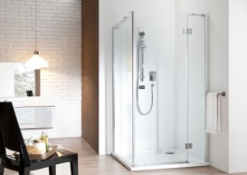 Двері душова орні Roca Metropolis 160х195 профіль алюміній хром прозоре скло AMP3416012M