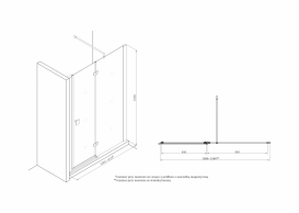 Двері душова орні Roca Metropolis 160х195 профіль алюміній хром прозоре скло AMP3416012M