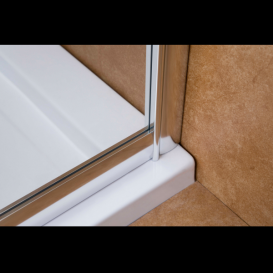 Двері душова розсувні Eger 120х195 профіль алюміній хром прозоре скло 599-153 (h)