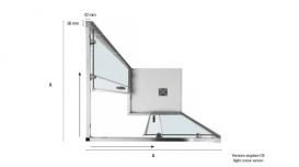 Двері душова розсувні Kerasan Nolita Flex 70 см профіль хром прозоре скло 745701