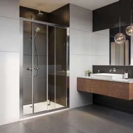 Двері душова розсувні Kolo Geo 110 см прозоре скло профіль срібний 560.143.00.3