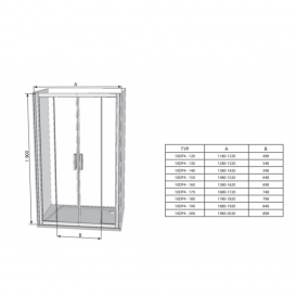 Двері душова розсувні Ravak 10 ° 10DP4-130 білий профіль скло transparent 0ZKJ0100Z1