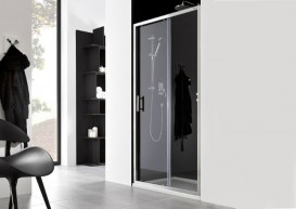 Дверь душевая раздвижная Roca Town 120х195 профиль алюминий хром прозрачное стекло AMP181201M