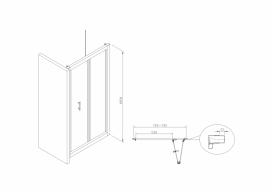 Двері душова складається Roca Town 80х195 профіль алюміній хром прозоре скло AMP1908012M