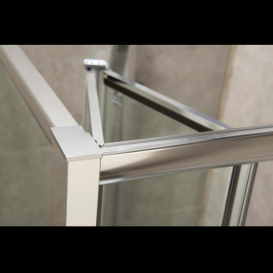 Двері душова складна Eger bifold 80х195 профіль алюміній хром прозоре скло 599-163-80 (h)