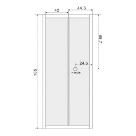 Двері душова складна Eger bifold 90х195 профіль алюміній хром прозоре скло 599-163-90 (h)