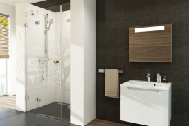 Двері душова трьохелементна Ravak Brilliant BSD3-110 R профіль хром скло transparent 0UPD0A00Z1