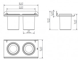 Держатель для двух стаканов для зубных щеток Sonia Quick алюминий белый матовый 184941