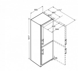 Двокамерний холодильник Liebherr CN 3515 Comfort NoFrost сталь білий CNef 3515-21 001