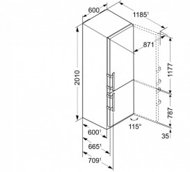 Двухкамерный холодильник Liebherr CNbs 4835 Comfort NoFrost нержавеющая сталь SmartSteel/легированная сталь SmartSteel BlackSteel CNbs 4835-21 001