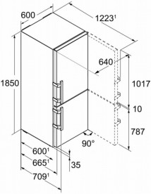 Двокамерний холодильник Liebherr CNfr 4335 Comfort NoFrost сталь червоний CNfr 4335-21 001