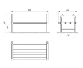 Електрична сушка для взуття LARIS Кватро М4 300х600 Е підключення праворуч матова 73207163