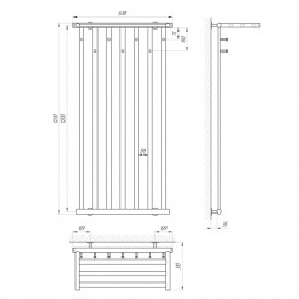 Электрическая сушка для одежды Laris Кватро с полкой П7 600x1200 Э подключение справа хром 73207150